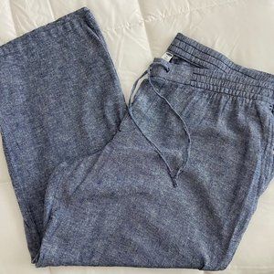 NWT - OLD NAVY - NAVY CHAMBRAY LINEN PANT - XXL